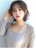 ナチュラルショートくびれヘアアプリコットオレンジ20代30代40代