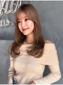 【前川薫子】ワンカールレイヤー ミルクティベージュ 韓国風