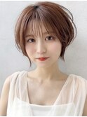 Say.ひし形ショートレイヤーショートヘーゼルグレージュショート