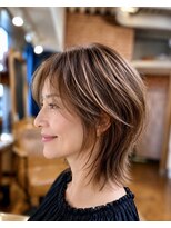 スリル ヘア アンド ネイル デザイン 恵比寿店(sulir hair and nail design)&nbsp;白髪ぼかしハイライト×大人くびれウルフレイヤー