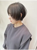 大人黒髪マッシュショート耳かけボブ20代30代40代髪型