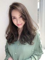 ニーフ 恵比寿(neaf)&nbsp;アッシュカラー黒髪グレーベージュレイヤーロング前髪パーマ市毛