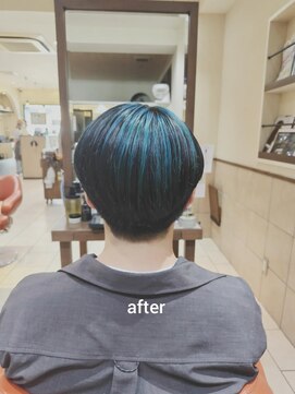 ネオリーブチノ 登戸店(Neolive cino) 【アンブレラカラー】　マッシュ　ブルー