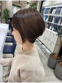 大人ショートボブ/白髪ぼかしハイライト/髪質改善30代40代50代