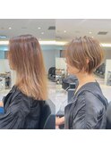 ショートボブ髪型40代50代60代前髪あり前髪なし【橋本】