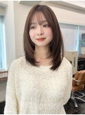 ミディアムレイヤー　ベージュカラー　水素カラー