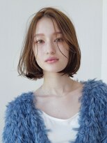 流れる顔周りカット/20代30代大人上品/オリーブベージュ