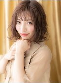 □マロンベージュイメチェン外ハネボブパーマ403-4越谷20代30代