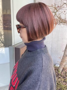 エム インターナショナル 春日部本店(EMU international) 個性的な魅力！ピンクベージュのボブヘア