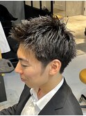 調布メンズカット刈り上げスパイキーショート束感ショート韓国