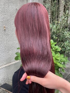 ブリーチなしダブルカラーピンクベージュピンクラベンダー/akari