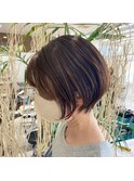 ハイライトショートボブ