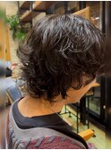 ウルフカットメンズパーマ中性襟足波巻きスパイラル札幌美容室