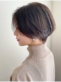 大人ショート・ショートボブ・グレージュ、脱白髪染め☆