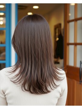 アズグロウヘアー(AS GROW HAIR) ピンクベージュ柔らかミディアムレイヤー