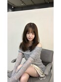 ダークパープルミルクブラウンダウンバング