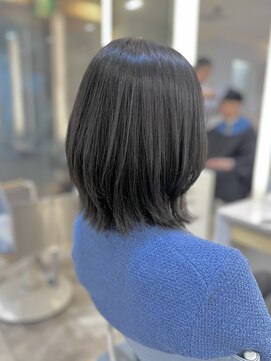 ニューヨークニューヨーク なんば道頓堀店(NYNY) 【韓国ヘア】ミディアムレイヤー：オリーブグレージュ