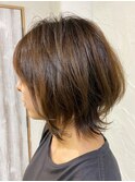 20代30代40代大人可愛いレイヤーカットキャラメルベージュ