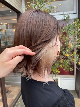 アース コアフュールボーテ 上田店(EARTH coiffure beaute) モカグレージュフェイスフレーミング外ハネボブ
