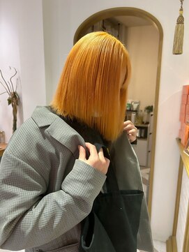 ロンドアベニール 北千住(Lond avenir) REI ペールオレンジ☆ケアブリーチ/ダブルカラー[北千住]