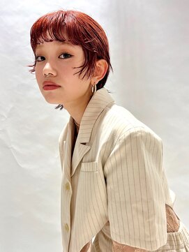 トゥコ(tuco) オレンジカラー　ショート　パーマスタイル