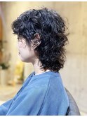 大人女性の耳掛けウルフパーマ  [ショート/パーマ/三宮/元町]