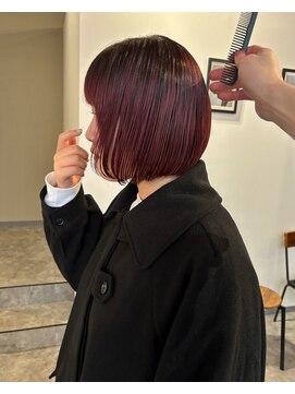 アットラップレーヴ(attrape-reve) 透明感抜群♪20代30代ダブルカラーブリーチボルドーカラー