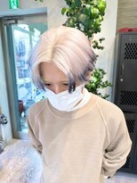 ヲタク(wotaku.)&nbsp;メンズハイトーンセンター分けデザインカラー裾カラーホワイト