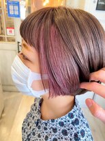 ネウィ 川崎(newi)&nbsp;丸型卵形韓国風顔まわりエアリーロング美髪ピンクブラウン川崎