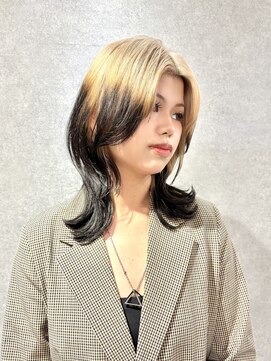 ノブレス(NOBLESSE) ミディアムレイヤー×ルーツカラー