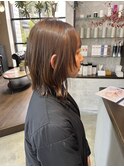 ミディアムカット/カットカラー/顔周りレイヤー/30代/40代/50代