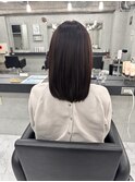 ナチュラルストレートロングレイヤー黒髪ロング