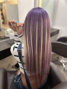 グランディールヘアデザイン(grandir hairdesign) パープル×ホワイトハイライト！-Yurika-