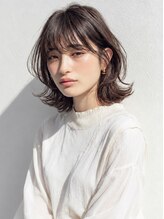 ニコ 相模大野店(nico.) アッシュオリーブ/外ハネミディアム/シースルーバング/相模大野