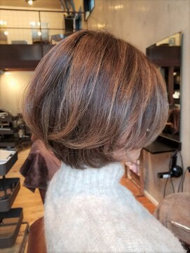ヘアサロン レゴリス(hair salon REGOLITH) 『 丸みボブ×グラデカラー 』ハイ+ローライトで立体感styleに♪