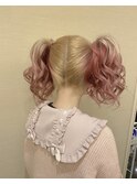 ヘアセット/ボブルフ/ショコラベージュ/カール/ベビーバング