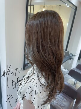 サロンドミルク 溝の口店(salon de MiLK) 細めナチュラルな脱白髪染めハイライト