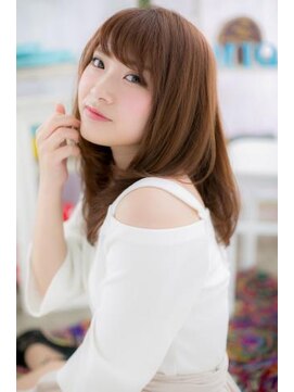 ヘアアンドビューティー ミック(Hair & Beauty miq) 大人ガーリーピンクベージュシースルーバングセミディc1