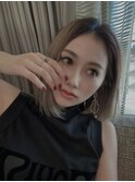 【bacio】ボブ バレイヤージュ ハイトーン ブロンド 外国人風