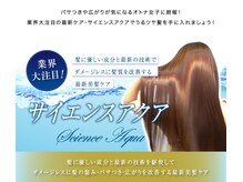SNSでも話題沸騰の【サイエンスアクア】髪の芯に栄養素を与え、髪を根本から強くする新しいケアメニュー