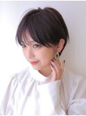 《Agu hair》シアーグレージュ×ハンサムショート