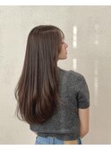ロングレイヤー/グレージュ/暗髪/ワンカール/艶髪/髪質改善
