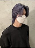 メンズカットブリーチカラーデザインカラーラベンダーグレー