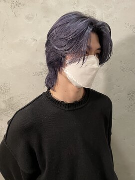 ノラギンザユー(NORA GINZA/U) メンズカットブリーチカラーデザインカラーラベンダーグレー