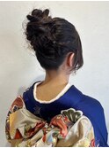 高めのお団子ヘアアレンジ 和装と合わせる ハイポニーテール#3