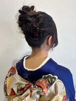 ウィスプ 赤羽店(wisp)&nbsp;高めのお団子ヘアアレンジ 和装と合わせる ハイポニーテール#3
