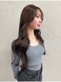 松尾菫菜/オリーブベージュ/ダブルカラー/韓国ヘア