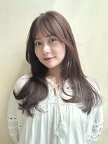 ザック ヴィ(ZACC  vie)&nbsp;ロングレイヤー／チェリーブラウン/流し前髪