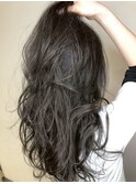 ハイライトカラーシアーグレージュウェーブ