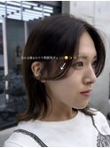 美髪カールピンクブラウンエアリーロングセミディ似合わせ前髪